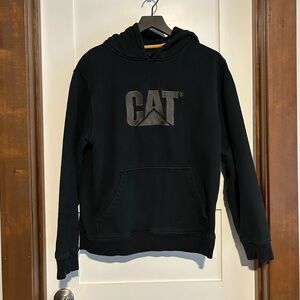CAT Black Hoodie with Gray Logo Size Large